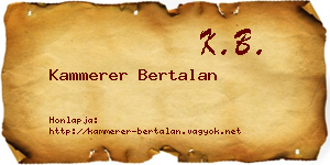 Kammerer Bertalan névjegykártya